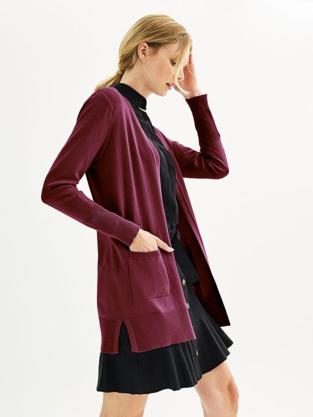 Women's Small Maddie Plum Nine West Essential Cardigan 50% off Retail